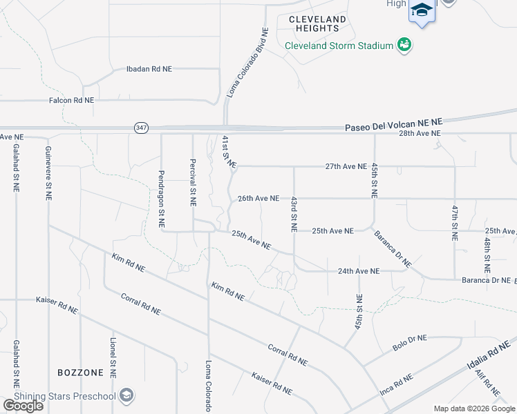 map of restaurants, bars, coffee shops, grocery stores, and more near 26th Avenue Northeast in Rio Rancho