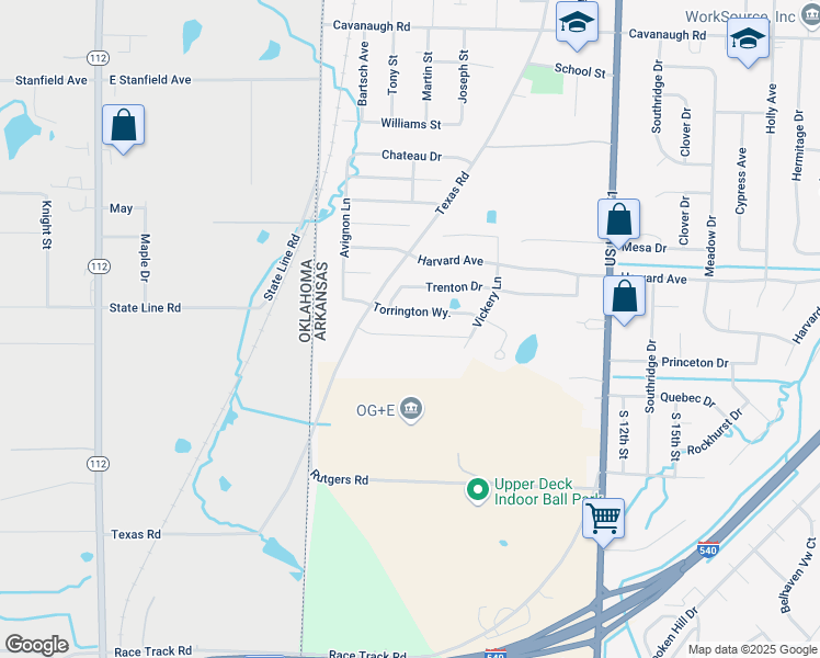 map of restaurants, bars, coffee shops, grocery stores, and more near 511 Ridge Point Drive in Fort Smith