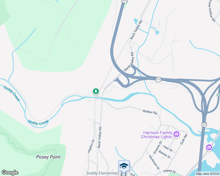 map of restaurants, bars, coffee shops, grocery stores, and more near 11735 Old Back Valley Road in Soddy-Daisy