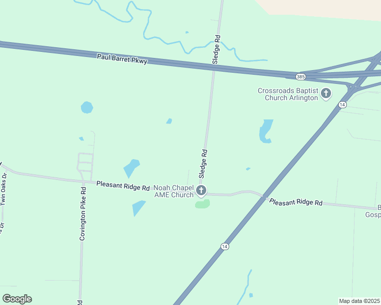 map of restaurants, bars, coffee shops, grocery stores, and more near 6427 Sledge Road in Millington
