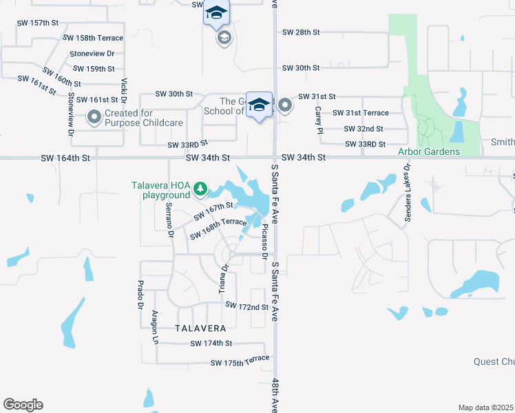 map of restaurants, bars, coffee shops, grocery stores, and more near 105 Southwest 167th Street in Oklahoma City