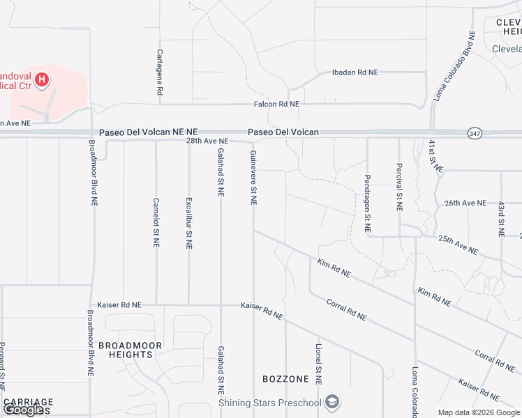 map of restaurants, bars, coffee shops, grocery stores, and more near 2704 Guinevere Street Northeast in Rio Rancho