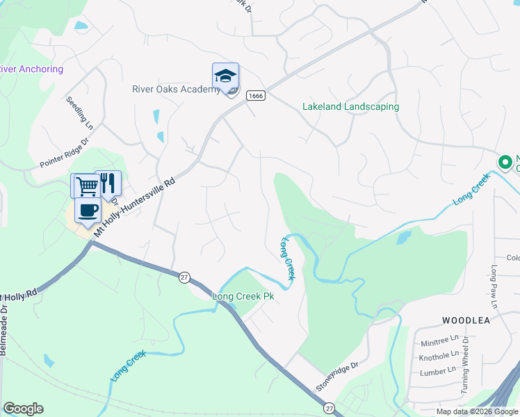 map of restaurants, bars, coffee shops, grocery stores, and more near 736 Pine Forest Road in Charlotte