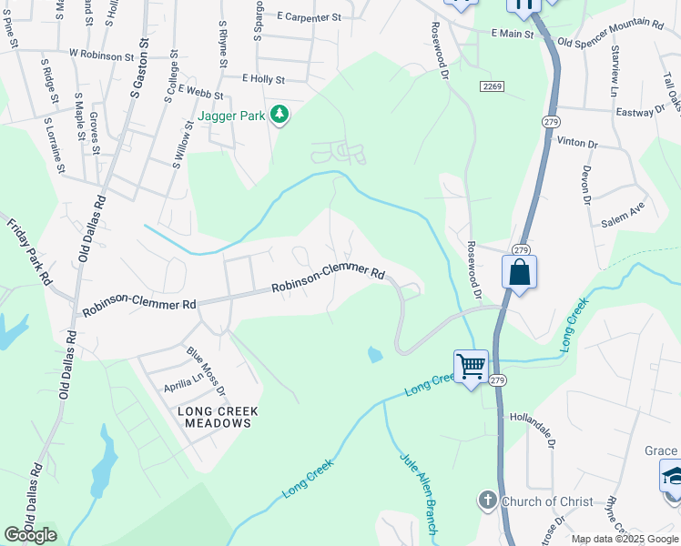 map of restaurants, bars, coffee shops, grocery stores, and more near 607 Robinson-Clemmer Road in Dallas