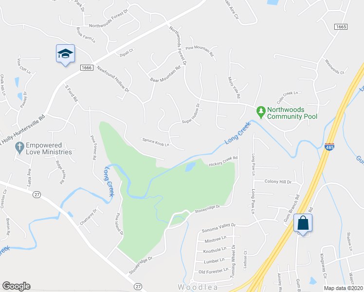 map of restaurants, bars, coffee shops, grocery stores, and more near 1315 Sugar Hollow Drive in Charlotte