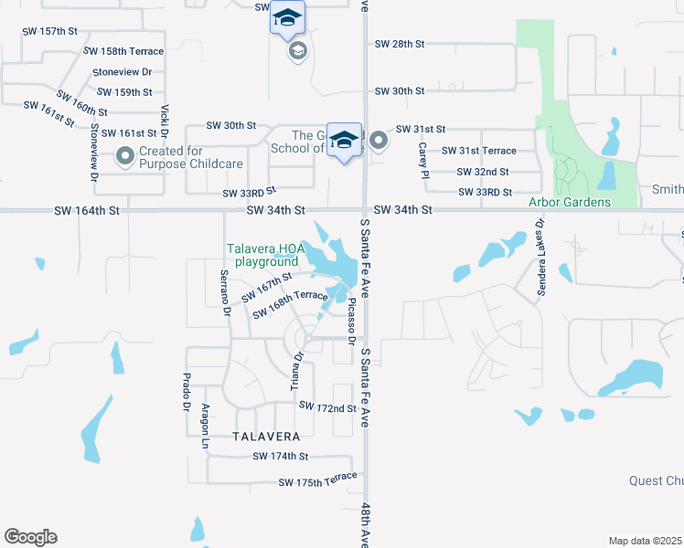map of restaurants, bars, coffee shops, grocery stores, and more near 105 Southwest 167th Street in Oklahoma City