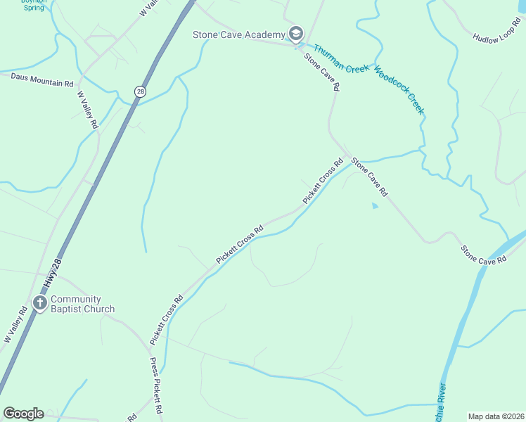 map of restaurants, bars, coffee shops, grocery stores, and more near 641 Pickett Cross Road in Whitwell