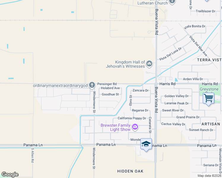 map of restaurants, bars, coffee shops, grocery stores, and more near 11810 Goodhue Street in Bakersfield
