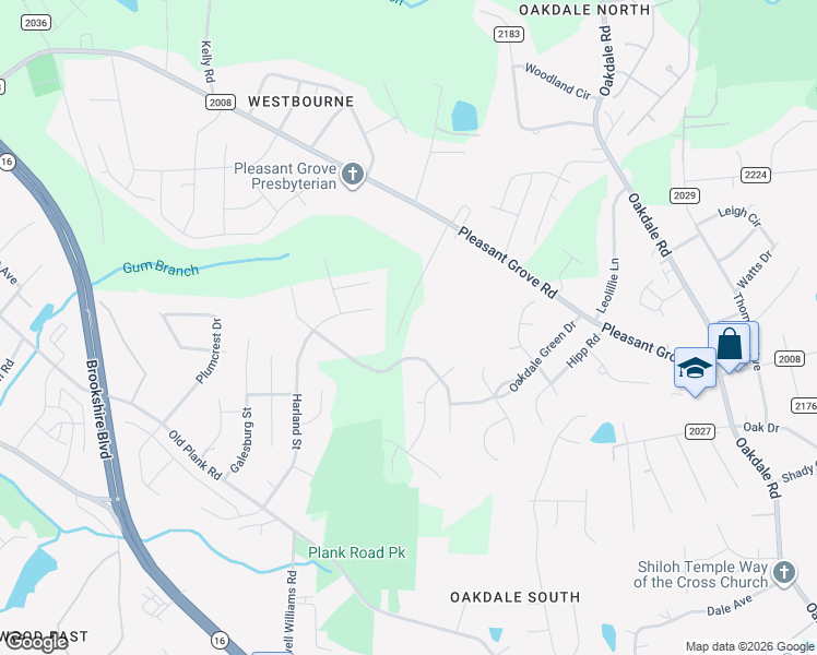 map of restaurants, bars, coffee shops, grocery stores, and more near 1800 Odessa Lane in Charlotte