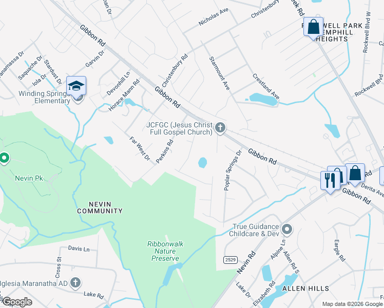 map of restaurants, bars, coffee shops, grocery stores, and more near 4512 Trillium Fields Drive in Charlotte
