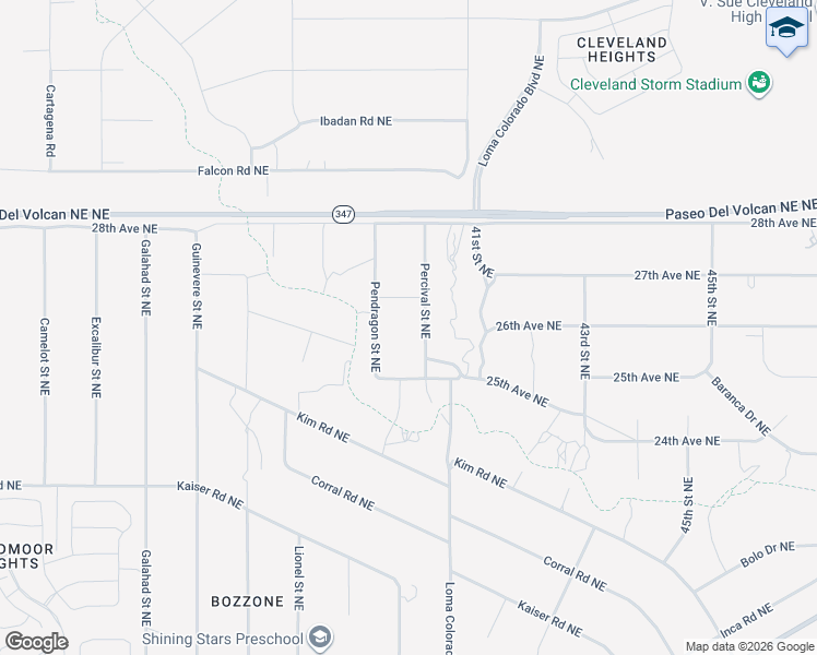 map of restaurants, bars, coffee shops, grocery stores, and more near Percival Street Northeast in Rio Rancho