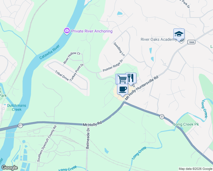 map of restaurants, bars, coffee shops, grocery stores, and more near in Charlotte