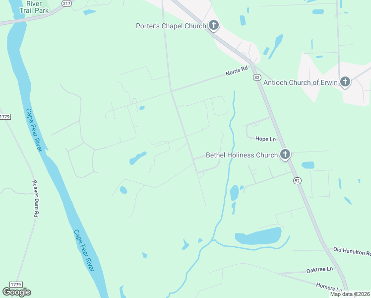 map of restaurants, bars, coffee shops, grocery stores, and more near 1782 Chicora Road in Dunn
