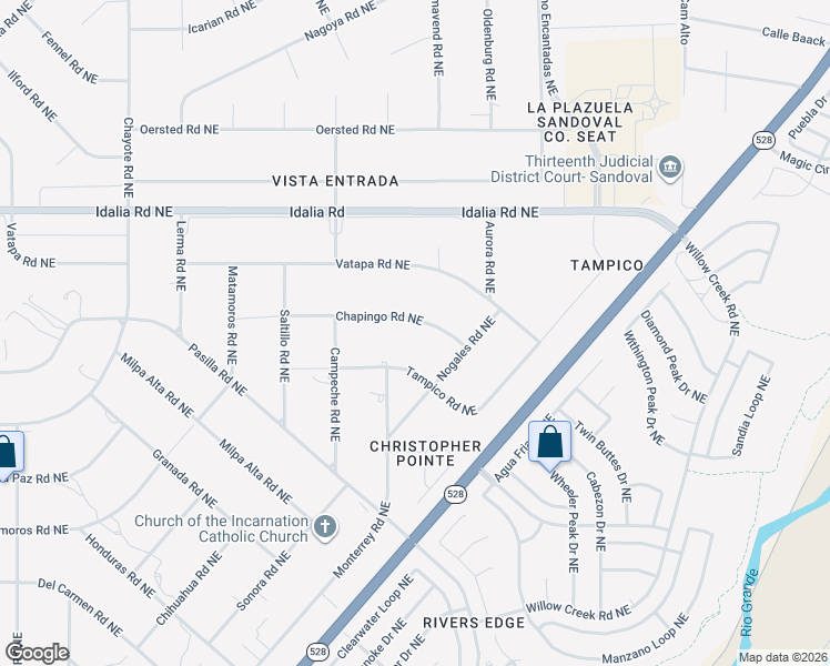 map of restaurants, bars, coffee shops, grocery stores, and more near 6913 Tampico Road Northeast in Rio Rancho