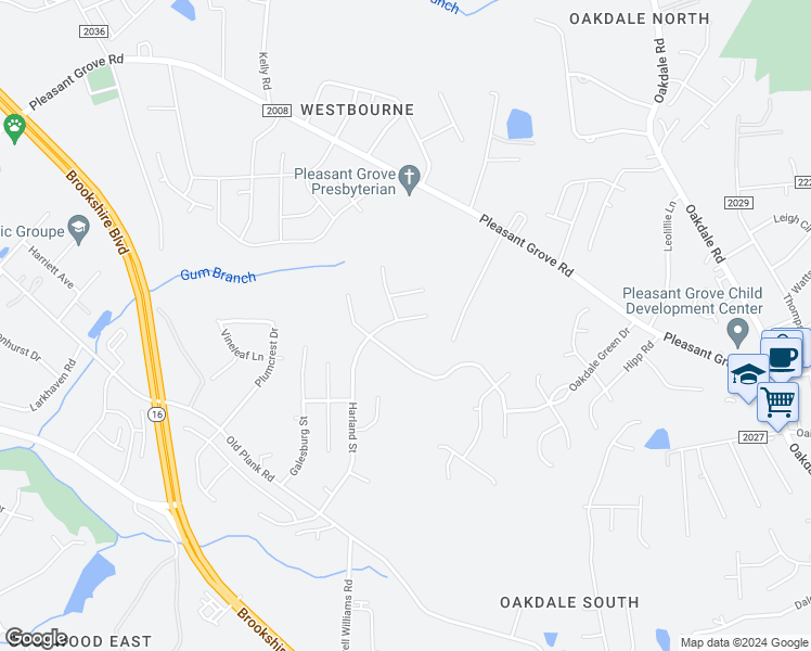 map of restaurants, bars, coffee shops, grocery stores, and more near 1732 Harland Street in Charlotte