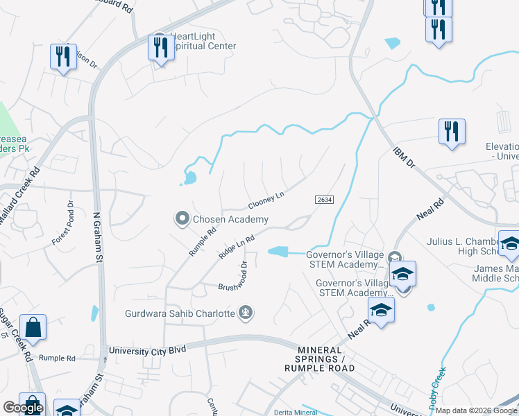 map of restaurants, bars, coffee shops, grocery stores, and more near in Charlotte
