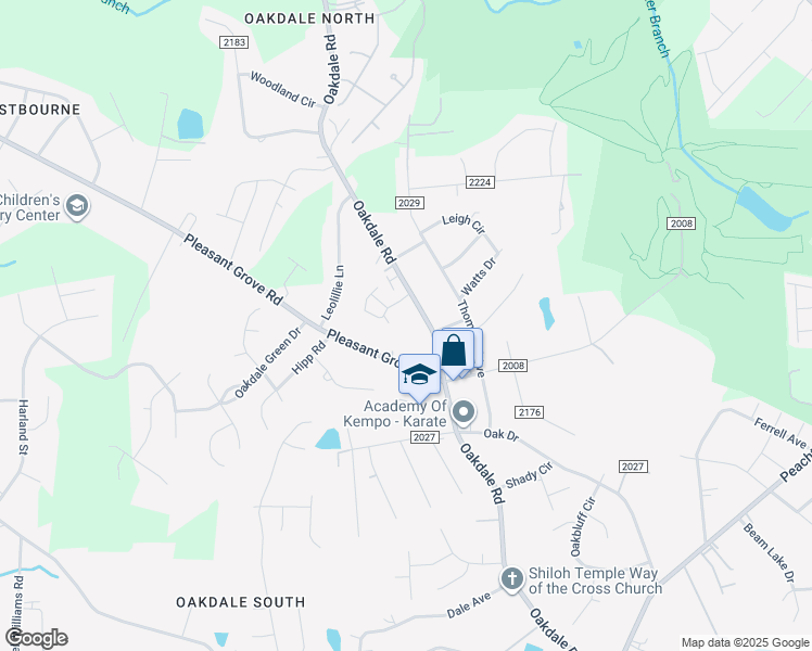map of restaurants, bars, coffee shops, grocery stores, and more near 5928 Pleasant Grove Road in Charlotte