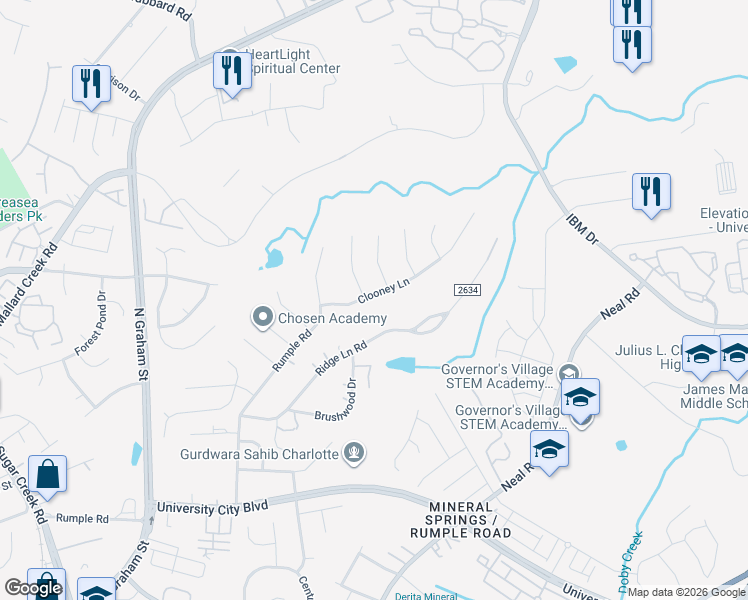 map of restaurants, bars, coffee shops, grocery stores, and more near in Charlotte