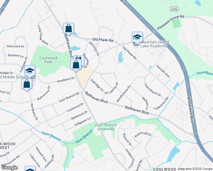 map of restaurants, bars, coffee shops, grocery stores, and more near in Charlotte
