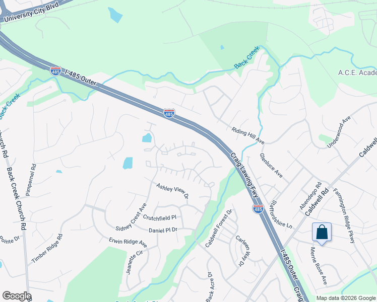 map of restaurants, bars, coffee shops, grocery stores, and more near 16811 Greenlawn Hills Court in Charlotte
