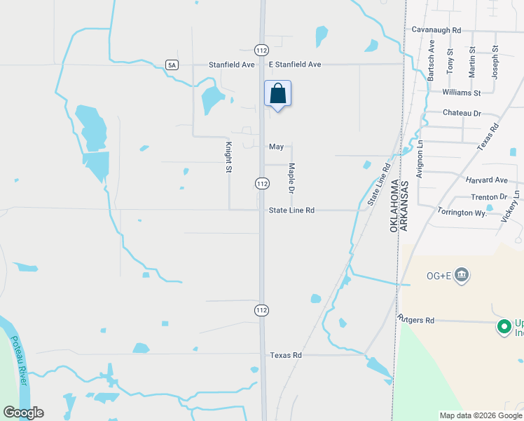 map of restaurants, bars, coffee shops, grocery stores, and more near 130 Oklahoma 112 in Pocola