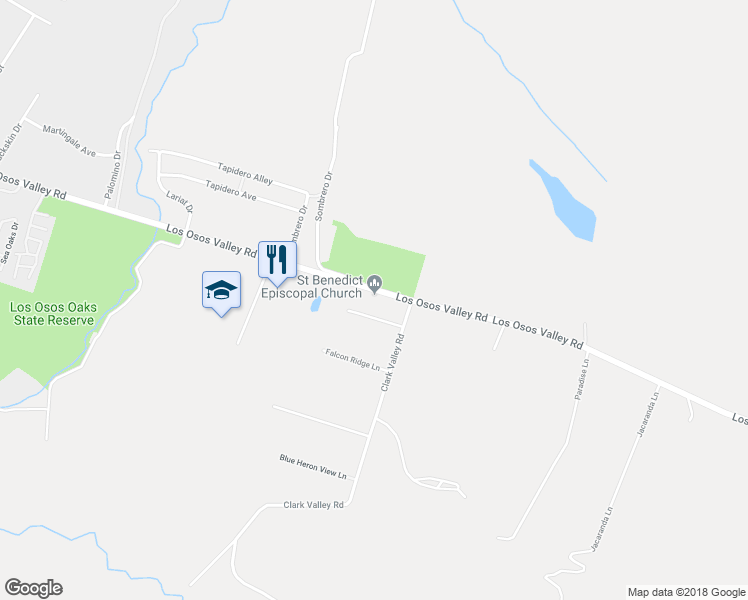 map of restaurants, bars, coffee shops, grocery stores, and more near 2220 Snowy Egret Lane in San Luis Obispo County