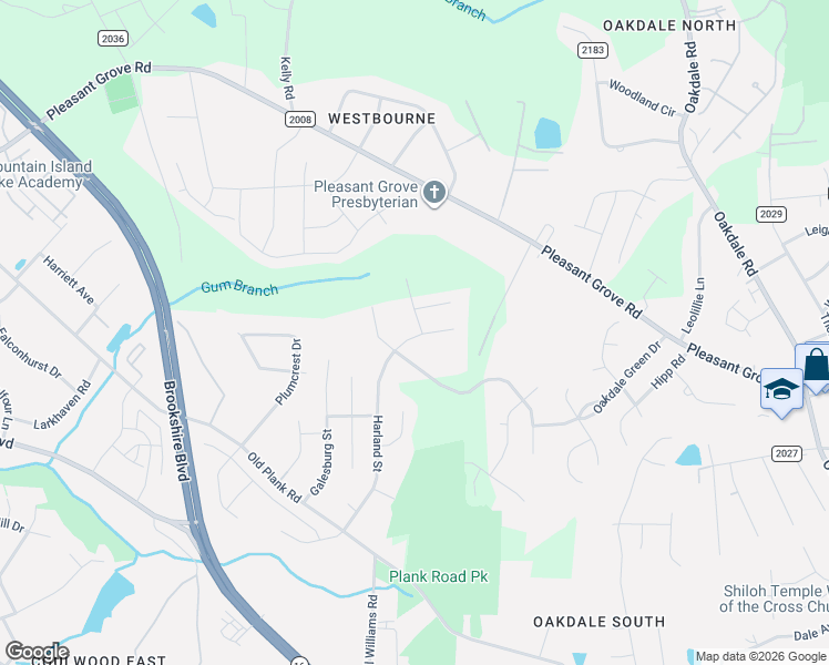 map of restaurants, bars, coffee shops, grocery stores, and more near 7321 Larwill Lane in Charlotte