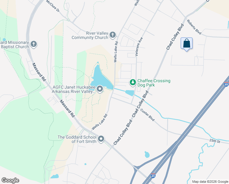 map of restaurants, bars, coffee shops, grocery stores, and more near 9000 Sandra Way in Barling