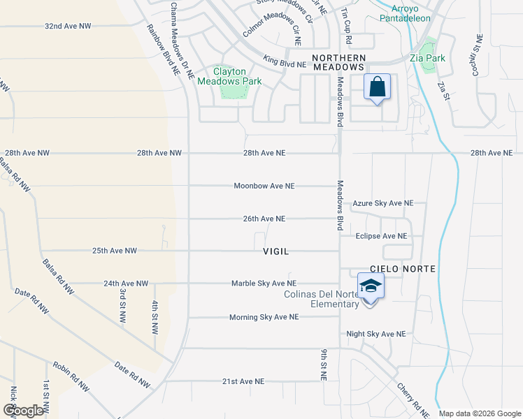 map of restaurants, bars, coffee shops, grocery stores, and more near 710 Moonbow Avenue Northeast in Rio Rancho