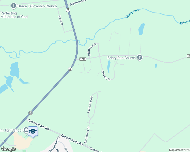 map of restaurants, bars, coffee shops, grocery stores, and more near 108 Saddle Ridge Road in Kinston