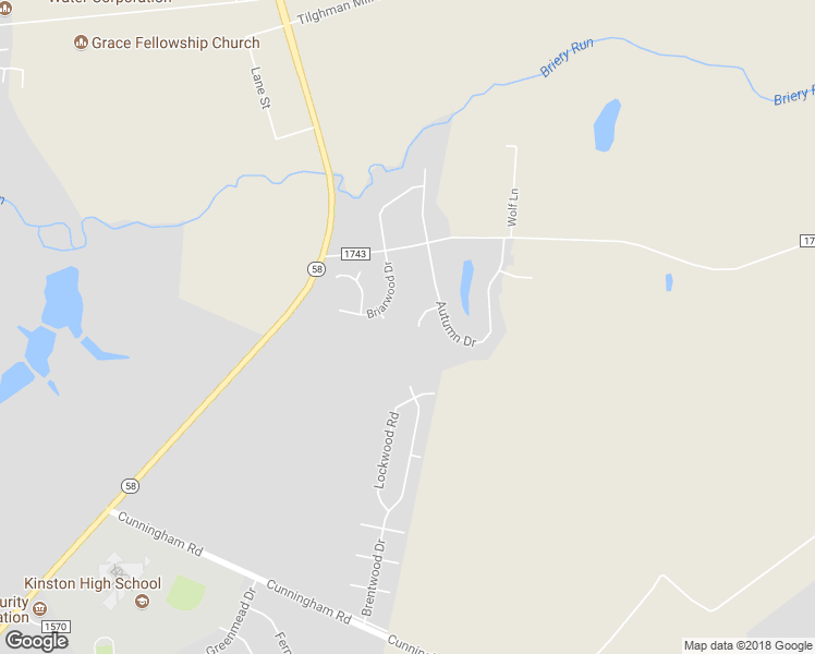 map of restaurants, bars, coffee shops, grocery stores, and more near 108 Saddle Ridge Road in Kinston