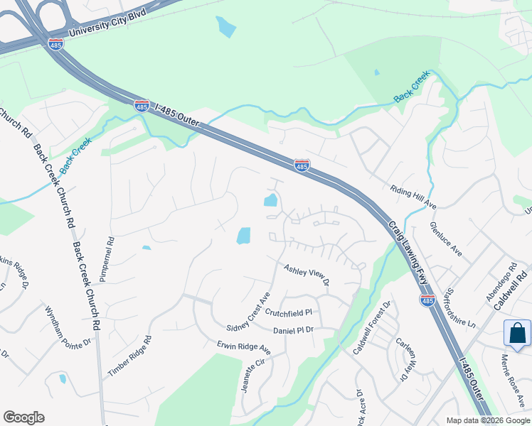 map of restaurants, bars, coffee shops, grocery stores, and more near 17057 Turning Stick Court in Charlotte