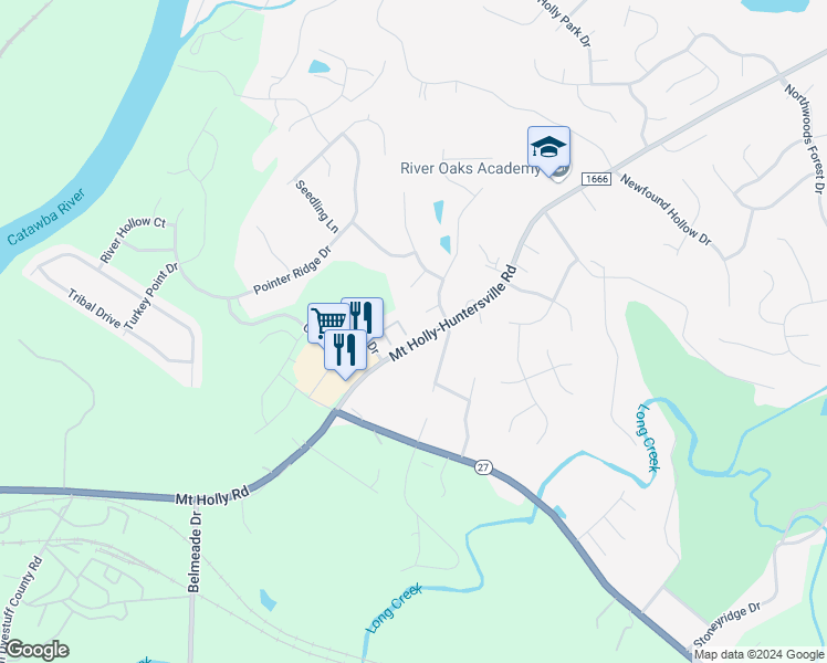 map of restaurants, bars, coffee shops, grocery stores, and more near 508 Old Vine Court in Charlotte