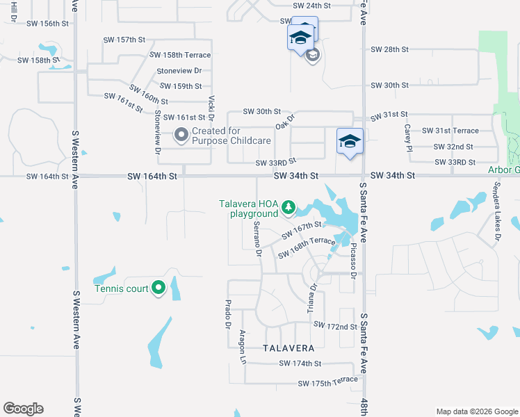 map of restaurants, bars, coffee shops, grocery stores, and more near 237 Southwest 166th Street in Oklahoma City