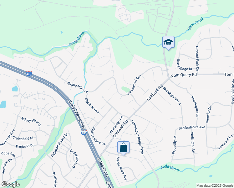 map of restaurants, bars, coffee shops, grocery stores, and more near 4011 Woolcott Avenue in Charlotte
