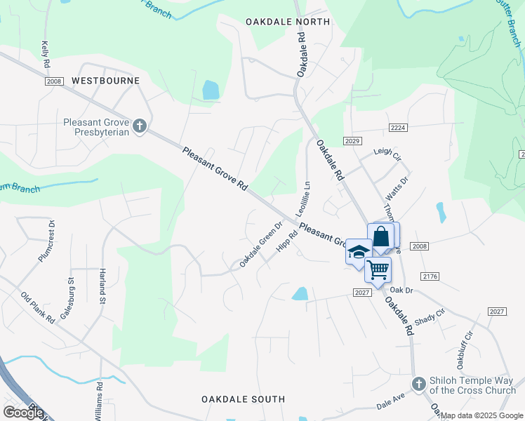 map of restaurants, bars, coffee shops, grocery stores, and more near 6336 Foster Brook Drive in Charlotte