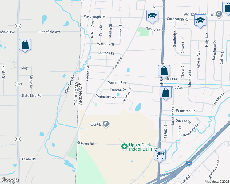map of restaurants, bars, coffee shops, grocery stores, and more near 606 Trenton Drive in Fort Smith