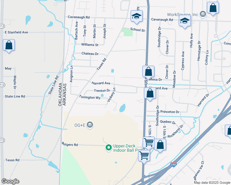 map of restaurants, bars, coffee shops, grocery stores, and more near 815 Trenton Drive in Fort Smith