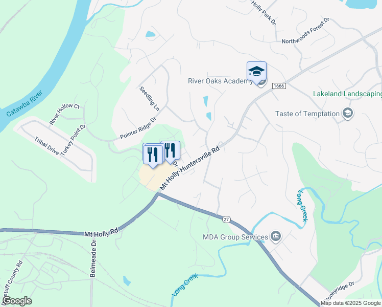 map of restaurants, bars, coffee shops, grocery stores, and more near 9528 Brackenview Court in Charlotte