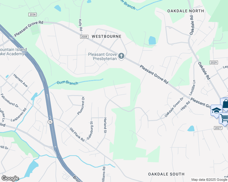 map of restaurants, bars, coffee shops, grocery stores, and more near 7317 Larwill Lane in Charlotte