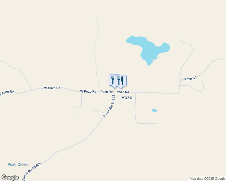 map of restaurants, bars, coffee shops, grocery stores, and more near 2 Pozo Road in Santa Margarita