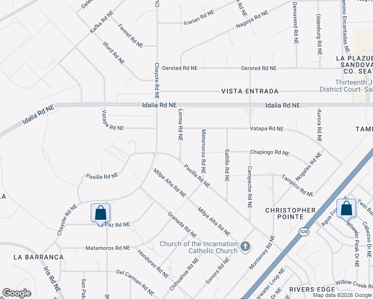 map of restaurants, bars, coffee shops, grocery stores, and more near 2712 Lerma Road Northeast in Rio Rancho