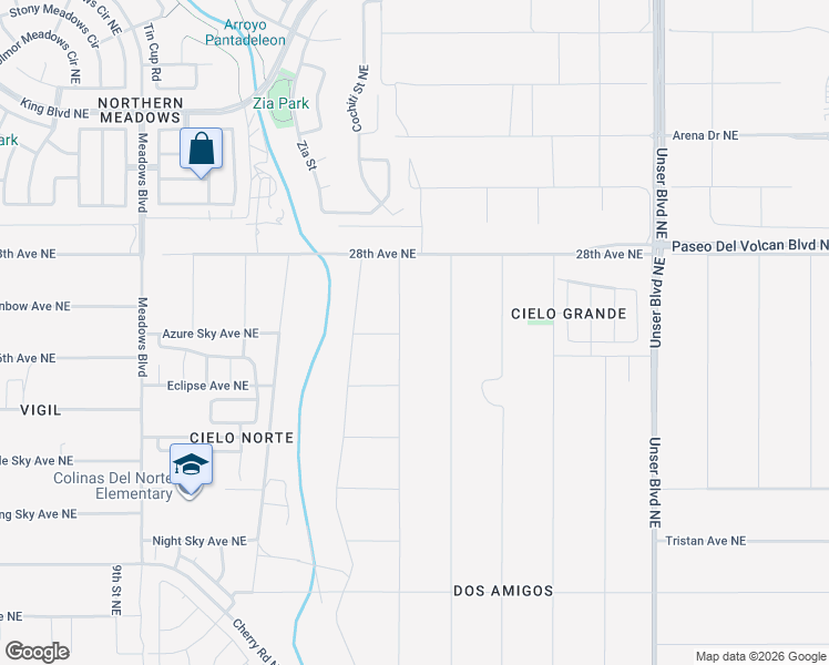 map of restaurants, bars, coffee shops, grocery stores, and more near Oden Avenue Northeast in Rio Rancho
