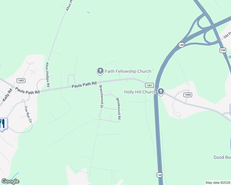 map of restaurants, bars, coffee shops, grocery stores, and more near 2677 Brookwood Road in Kinston