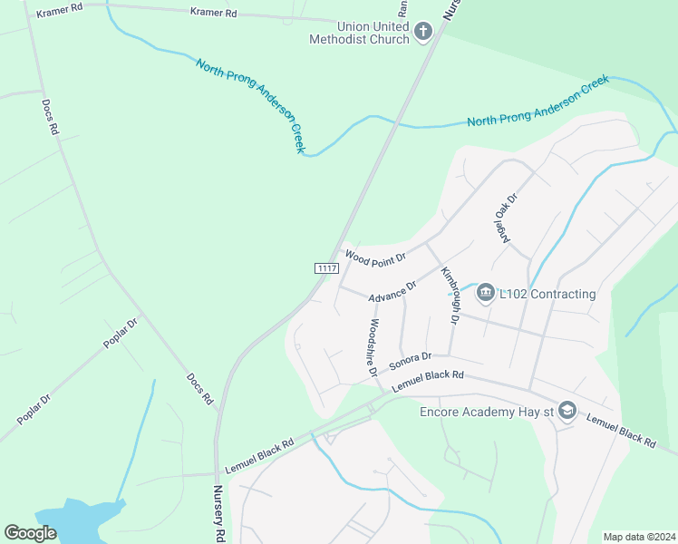 map of restaurants, bars, coffee shops, grocery stores, and more near 310 Dunbar Drive in Lillington