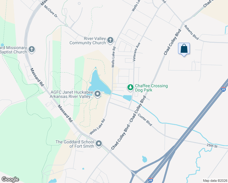 map of restaurants, bars, coffee shops, grocery stores, and more near 9000 Sandra Way in Fort Smith
