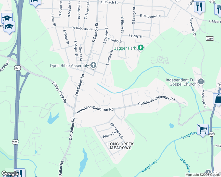 map of restaurants, bars, coffee shops, grocery stores, and more near 313 East Gibbs Street in Dallas