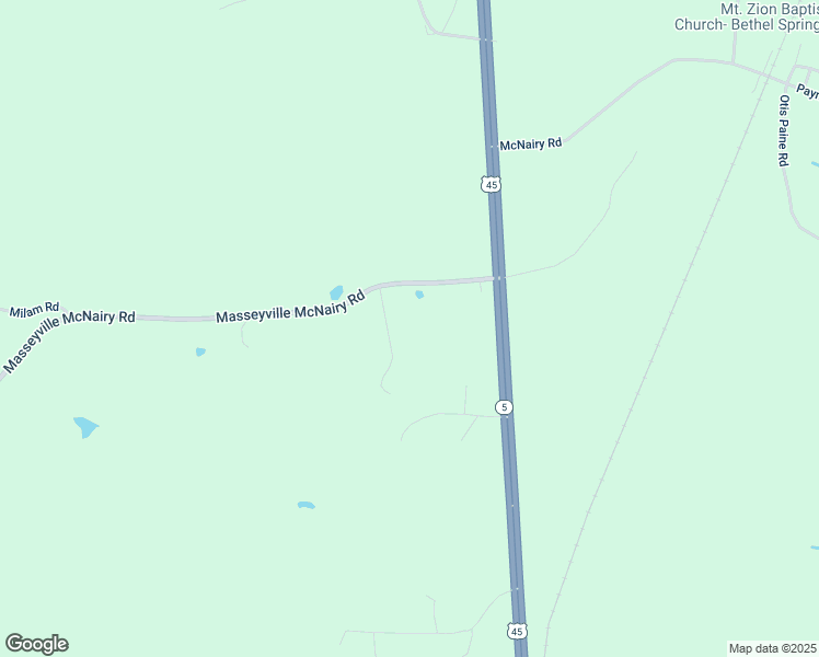 map of restaurants, bars, coffee shops, grocery stores, and more near 374 Masseyville McNairy Road in Finger