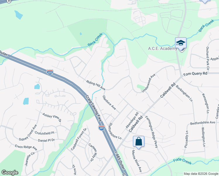 map of restaurants, bars, coffee shops, grocery stores, and more near 14013 Riding Hill Avenue in Charlotte