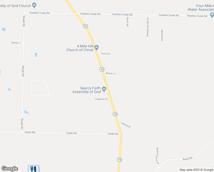 map of restaurants, bars, coffee shops, grocery stores, and more near 2568 Arkansas 16 in Searcy